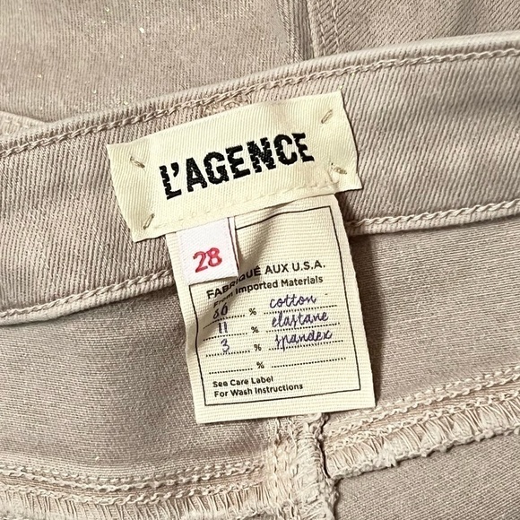 NEW L'AGENCE Margot Skinny Jeans Ankle Crop‎ High Waist Glitter Coated Denim 28 - Picture 9 of 13